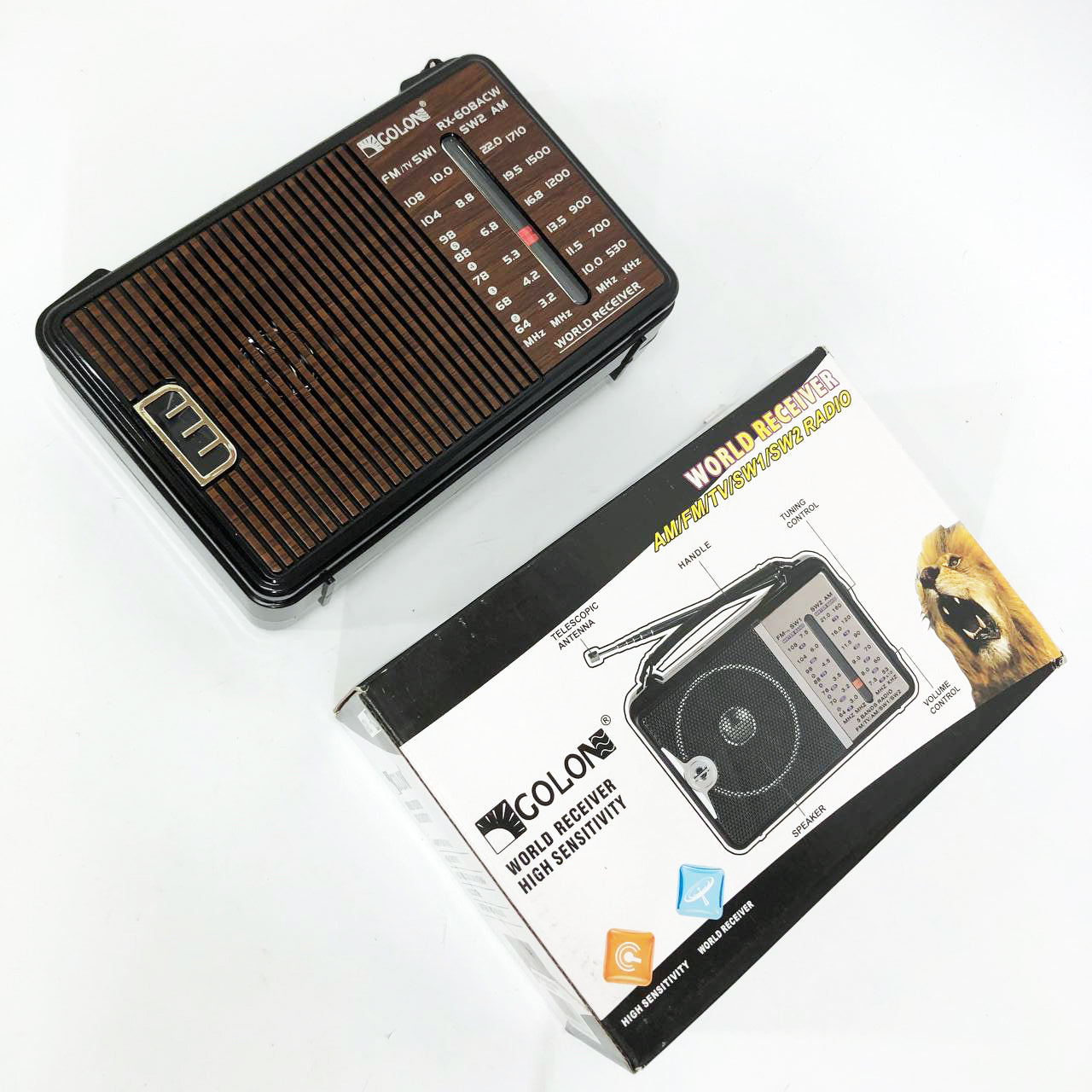 Радиоприемник GOLON RX-608 всеволновый на батарейках + поддержка USB/microSD/MP3/WMA