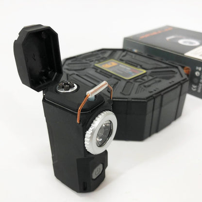 Багатофункціональний армійський ліхтар D50-SMD - індикація заряду, запальничка. Колір: чорний