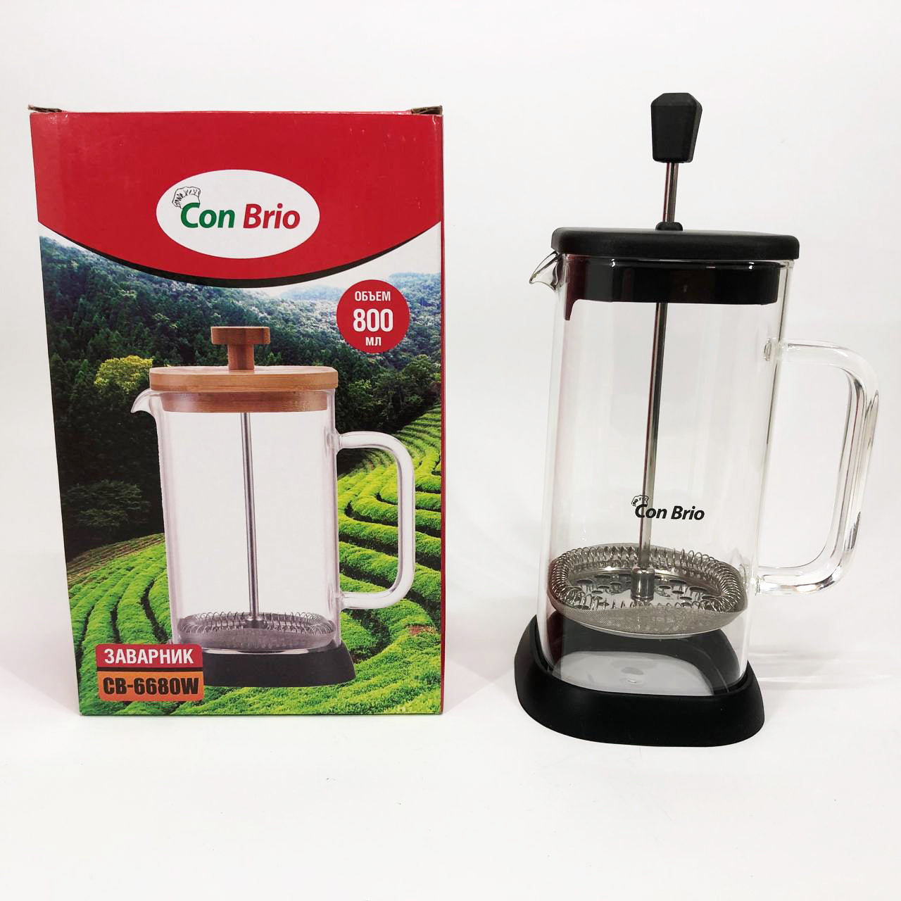 Френч-пресс Con Brio CB-6680В 800 мл, Заварювальний чайник для листового чаю, Френч-прес красивий