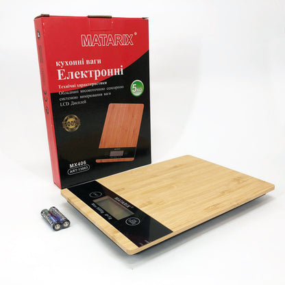 Весы кухонные MATARIX MX-406 5кг Wood, Кухонные весы для приготовления блюд, Весы для домашней кухни