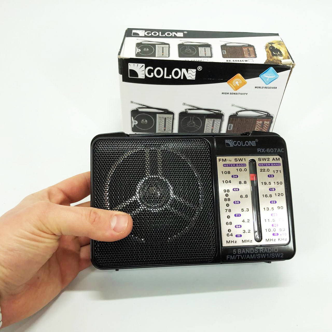 Портативный Радиоприёмник всеволновой GOLON RX-607 AC, Переносной приемник fm am, FM-приемники