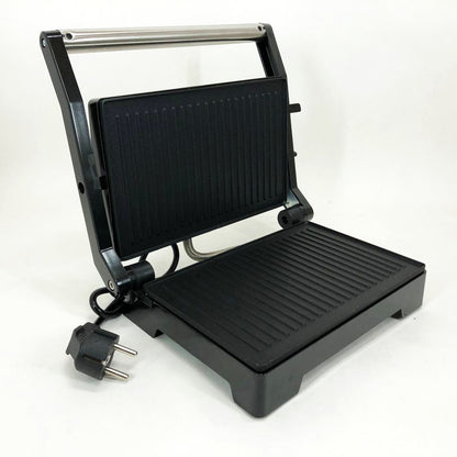 Гриль электрический Domotec MS-7708 контактный прижимной с антипригарным гранитным покрытием 1000 W