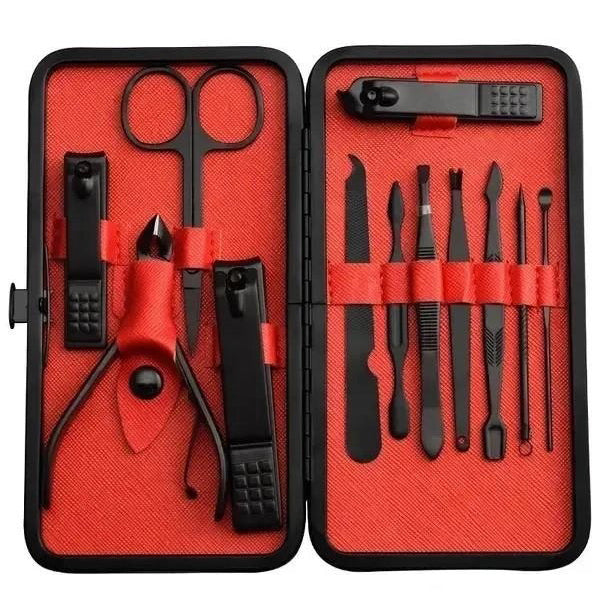 Маникюрный набор для ухода за ногтями, бровями и лицом на 12 предметов, Маникюрные наборы для мужчин