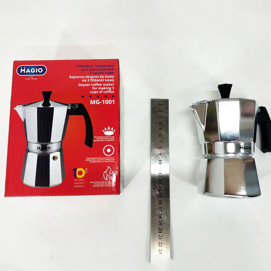 Гейзерная кофеварка Magio MG-1001 150 мл, гейзерная турка для кофе, гейзерная кофеварка из нержавейки