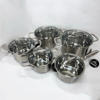 Набор посуды 10 предметов ASTRA A-2310, набор кастрюль для электроплиты, сборный набор кастрюль