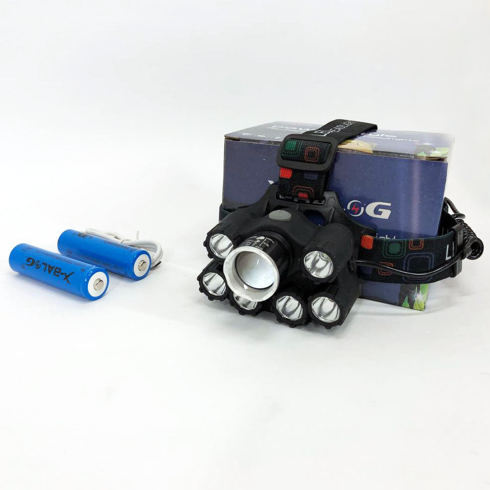 Яркий светодиодный налобный фонарь Bailong Police BL-T78 5 led белый, налобный фонарик с usb зарядкой