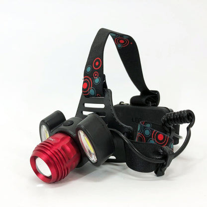 Универсальный налобный фонарь 2117-T6+2COB 2х18650 3 светодиода 4 режима работы свечение 1500 люмен