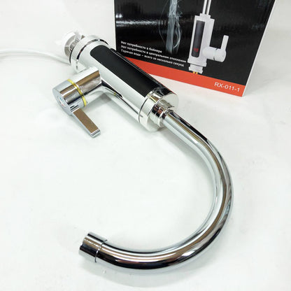 Водонагреватель проточный Delimano RX-0111c LCD дисплеем 3 кВт Кран электрический нижнее подключение