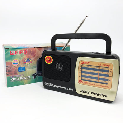 Радиоприёмник KIPO KB-408 AC мощный радио FM c usb питание от батарейки R20 или от сети