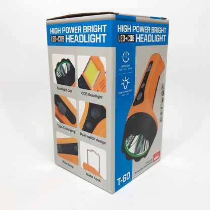 Фонарь ручной T60-3W-COB с крюком, Освещение для кемпинга, Лампа для кемпинга подвесная аккумуляторная