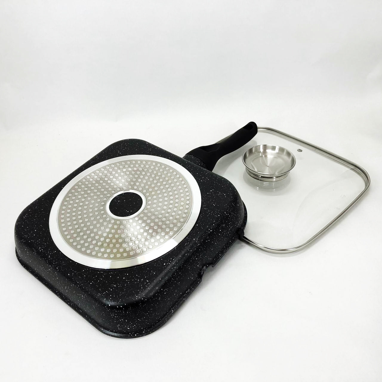 Сковорода гриль UNIQUE UN-4012 стильная 24см, Надежная сковорода с антипригарным покрытием