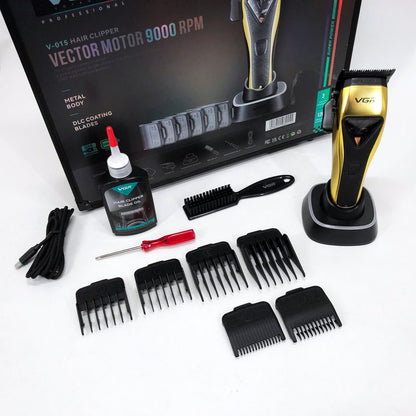 Машинка для стрижки VGR V-015 аккумуляторная беспроводная профессиональная 6 насадок