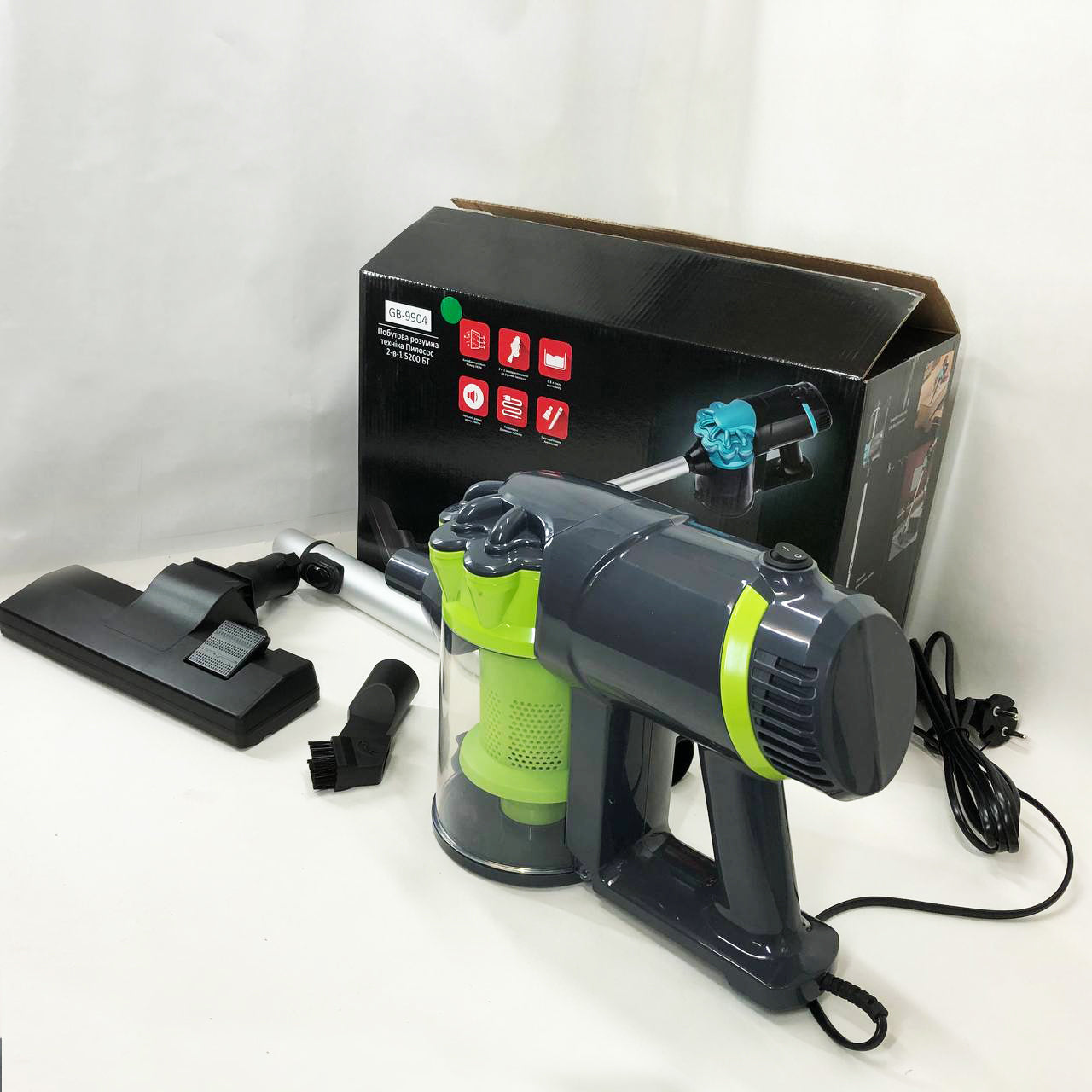 Бытовой контейнерный вакуумный вертикальный пылесос GOLDBERG GB-9904 5200 Вт циклонного типа