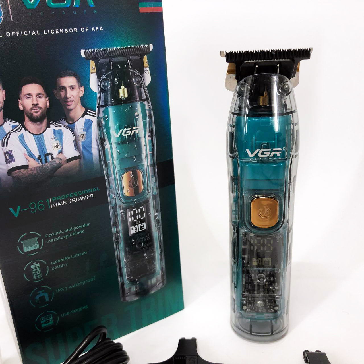 Беспроводная мужская электрическая машинка для стрижки VGR V-961, Триммер аккумуляторный для волос и бороды