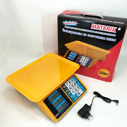 Электронные весы для товаров Matarix MX-412 до 50 кг, Функциональные электронные весы для торговли