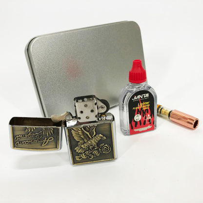 Зажигалка бензиновая в подарочной коробке N12, подарочные прикольные зажигалки, подарок зажигалка парню