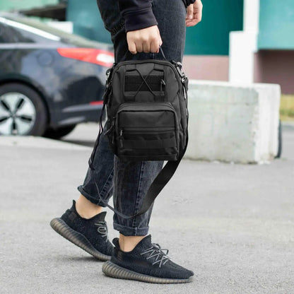 Качественная тактическая сумка, укрепленная мужская сумка рюкзак тактическая слинг. Цвет: черный