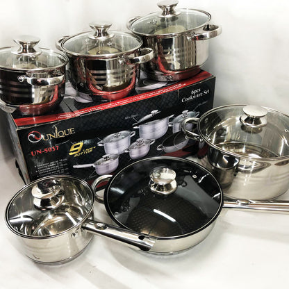 Набор посуды UNIQUE UN-5037 12 предметов (16; 16; 18; 20; 24; сковорода 24 см)