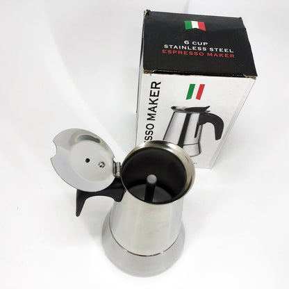 Кофеварка гейзерная Unique UN-1902 на 6 чашек 270 мл, Гейзерная кофеварка для электроплиты