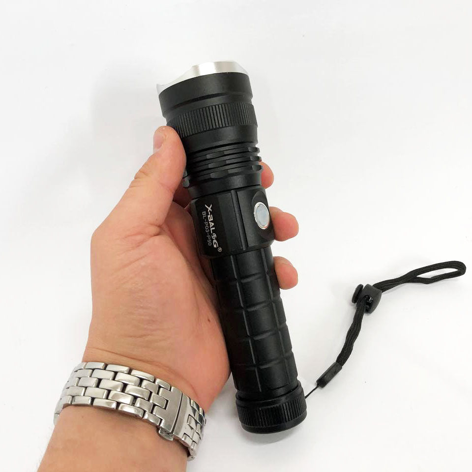 Фонарик ручной тактический Bailong BL-P03-P50, водонепроницаемый фонарик, ручной фонарик led