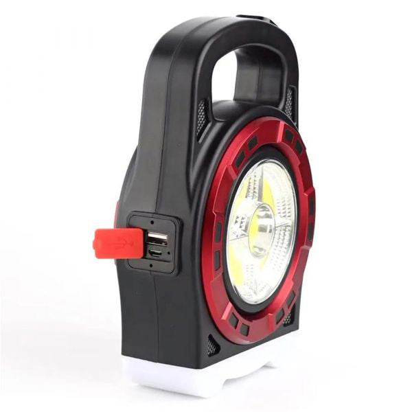 Переносной фонарь прожектор 6678С-3LED+5COB с солнечной панелью и функцией Power Bank, ручной прожектор