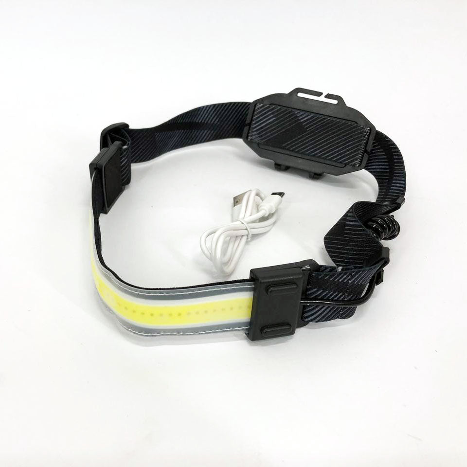 Фонарик налобный мягкий аккумуляторный XQ-T1C USB с красными задними огнями, фонарь на голову для рыбалки