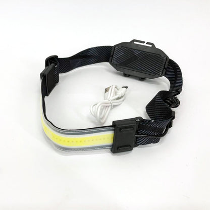 Фонарик налобный мягкий аккумуляторный XQ-T1C USB с красными задними огнями, фонарь на голову для рыбалки