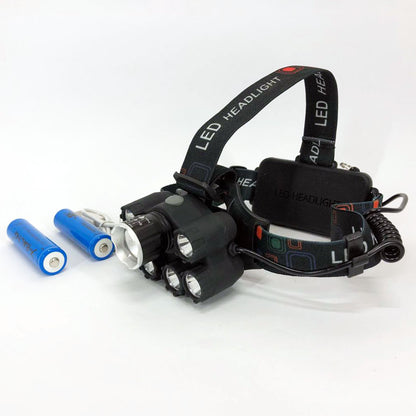 Яркий светодиодный налобный фонарь Bailong Police BL-T78 5 led белый, налобный фонарик с usb зарядкой