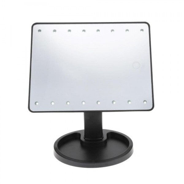 Зеркало для макияжа с 16 LED подсветкой Mirror White, Зеркало со светом для макияжа. Цвет: черный