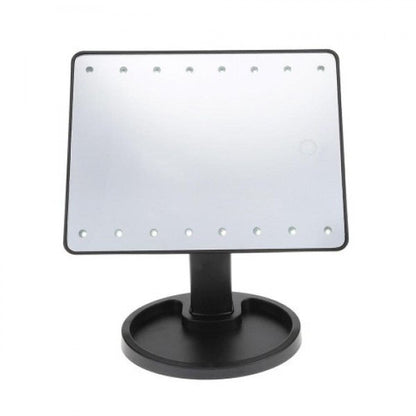 Зеркало для макияжа с 16 LED подсветкой Mirror White, Зеркало со светом для макияжа. Цвет: черный