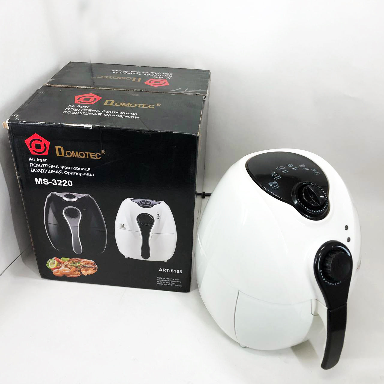 Аерофритниця Мультипіч Аерогриль Domotec MS-3220 1300W 4,5 л Безмасляна з Таймером. Колір: білий