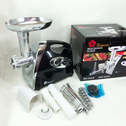 Мясорубка электрическая с соковыжималкой Domotec MS-2019 2400W. Цвет: черный