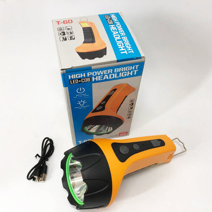 Фонарь ручной T60-3W-COB с крюком, Освещение для кемпинга, Лампа для кемпинга подвесная аккумуляторная