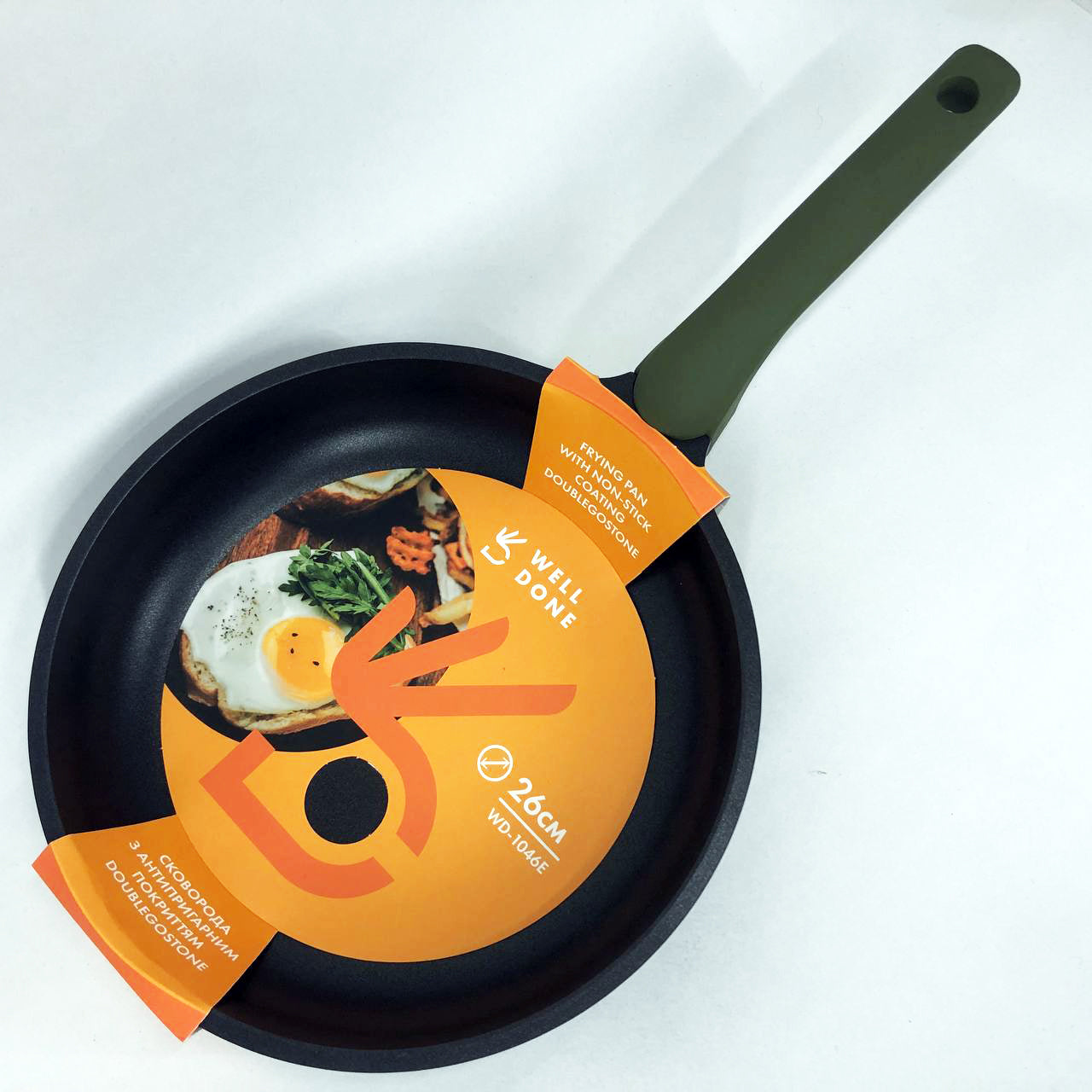 Литая сковорода Well Done WD-1046E с покрытием Double Go Stone 26 см, сковорода с индукционным дном