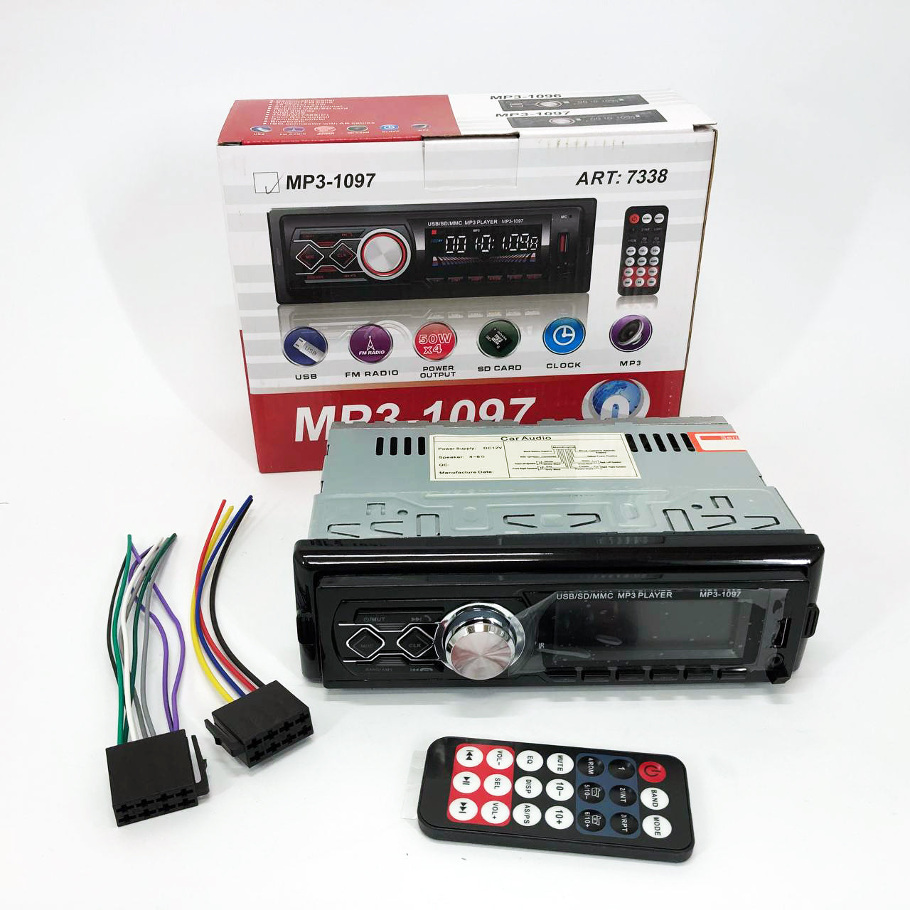 Автомагнитола MP3-1097 BT ISO со съемной панелью, Автомагнитола магнитола в авто с Usb сенсорная