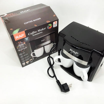 Кофеварка 2 чашки полуавтоматическая RAF R.115 650 Вт,  Капельная кофеварка электрическая для кухни