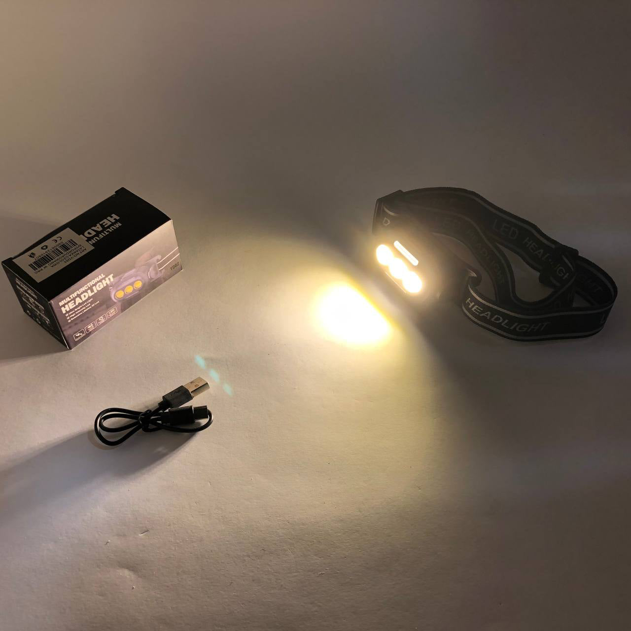 Фонарик налобный YD02-COB (White+red+blue), Налобные фонари для активных людей, фонарь для туризма