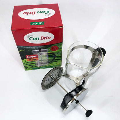 Френч-пресс Con Brio CB-5580 0.8 л, Стильный стеклянный заварочный чайник, Заварной стеклянный чайник
