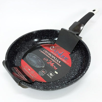 Сковорода UNIQUE UN-5135 24 см. Устойчивая к царапинам и сколам сковорода, с антипригарным покрытием