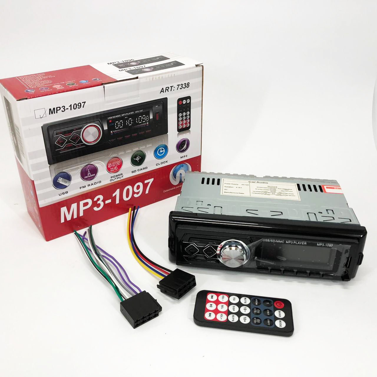 Автомагнитола MP3-1097 BT ISO со съемной панелью, Автомагнитола магнитола в авто с Usb сенсорная