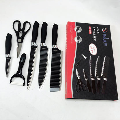 Набор ножей UNIQUE UN-1821 6 шт кухонные ножи ножницы и овощечистка