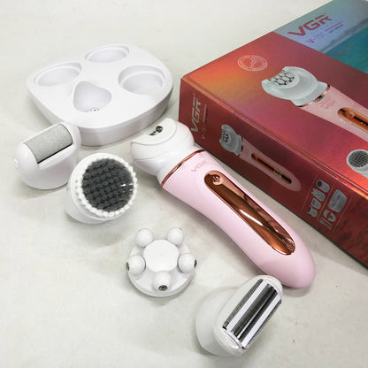 Эпилятор VGR 5 в 1 V-751, 5 насадок. Цвет: розовый