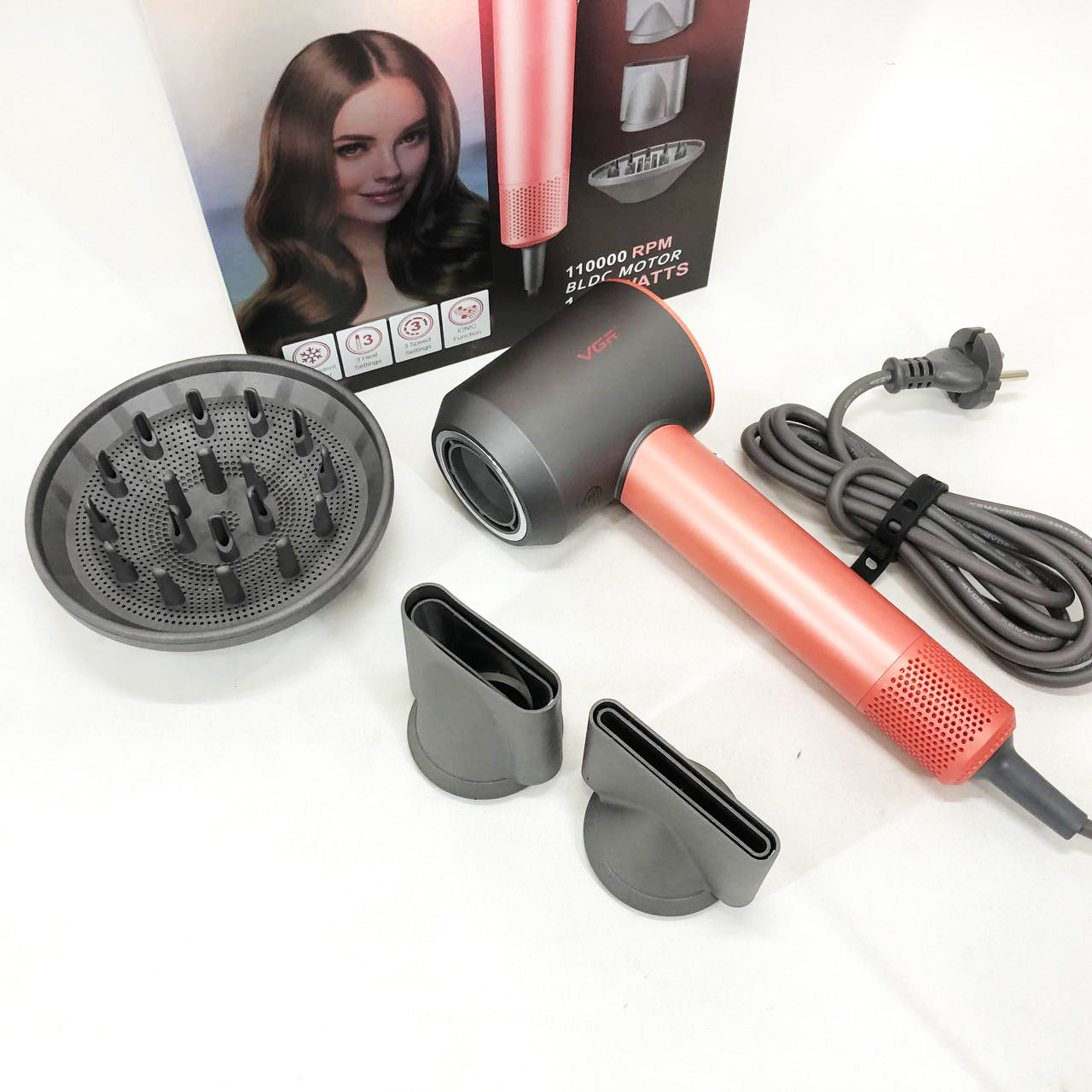 Фен професійний VGR V-440. Цвет: оранжевый