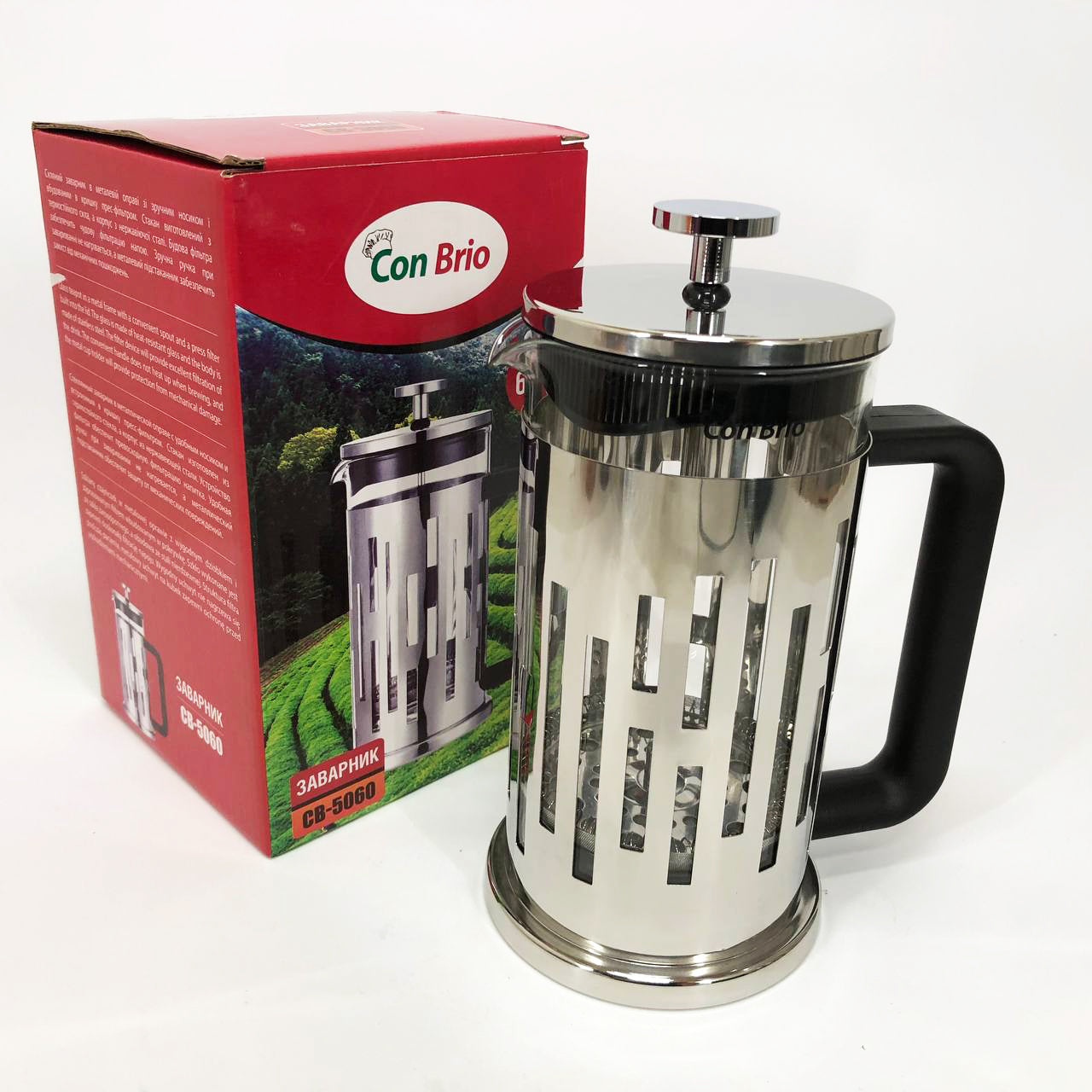 Заварник Con Brio CB-5060 Френч-пресс 600 мл,  Чайник самовар стеклянный, Заварники для чая и кофе