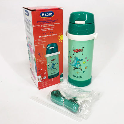 Детский вакуумный термос Magio MG-1049M из нержавеющей стали 350 мл, Термос для чая помповый