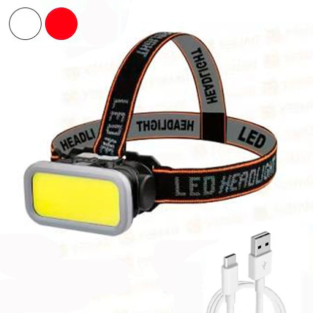 Фонарь налобный YM-309-COB(white+red), Фонарь с разными режимами работы, Сверхмощный налобный фонарь