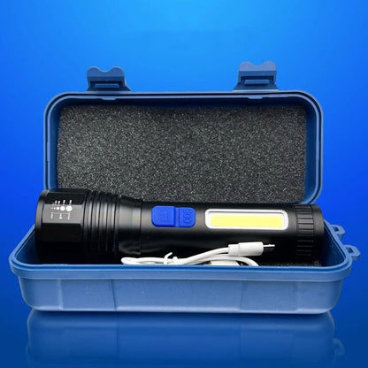 Фонарь ручной аккумуляторный CB-C11-P50-COB, Фонарик светодиодный ручной аккумуляторный портативный