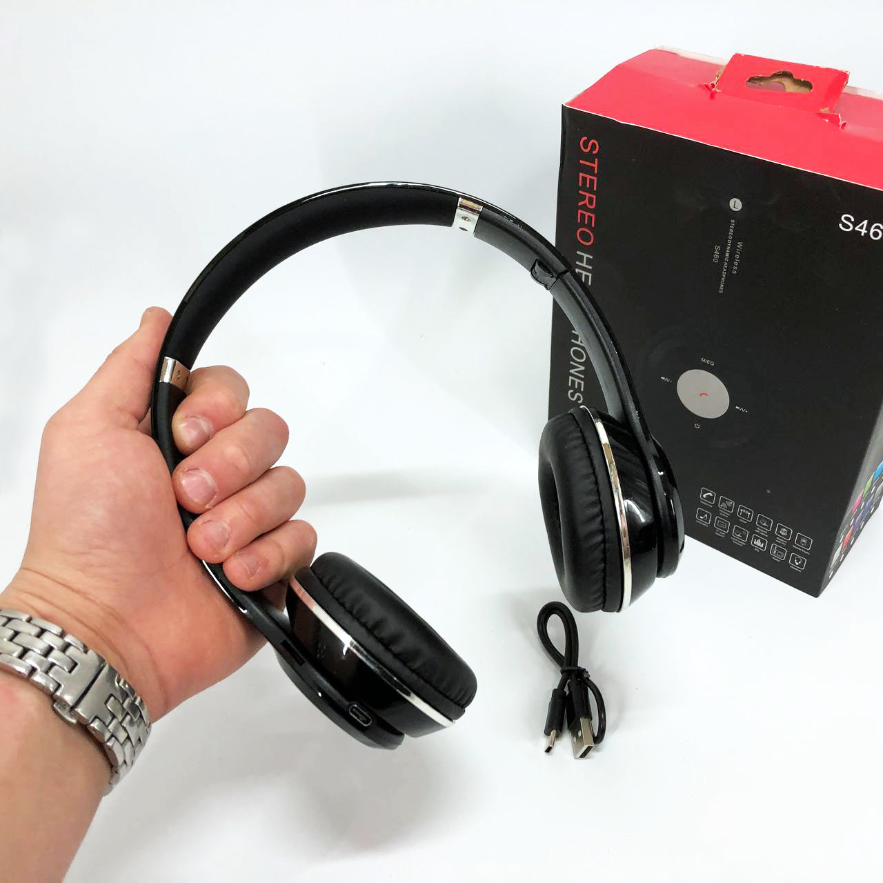 Беспроводные наушники S460 Bluetooth black с MP3 плеером черный 18-20000 Гц, Беспроводные блюз наушники