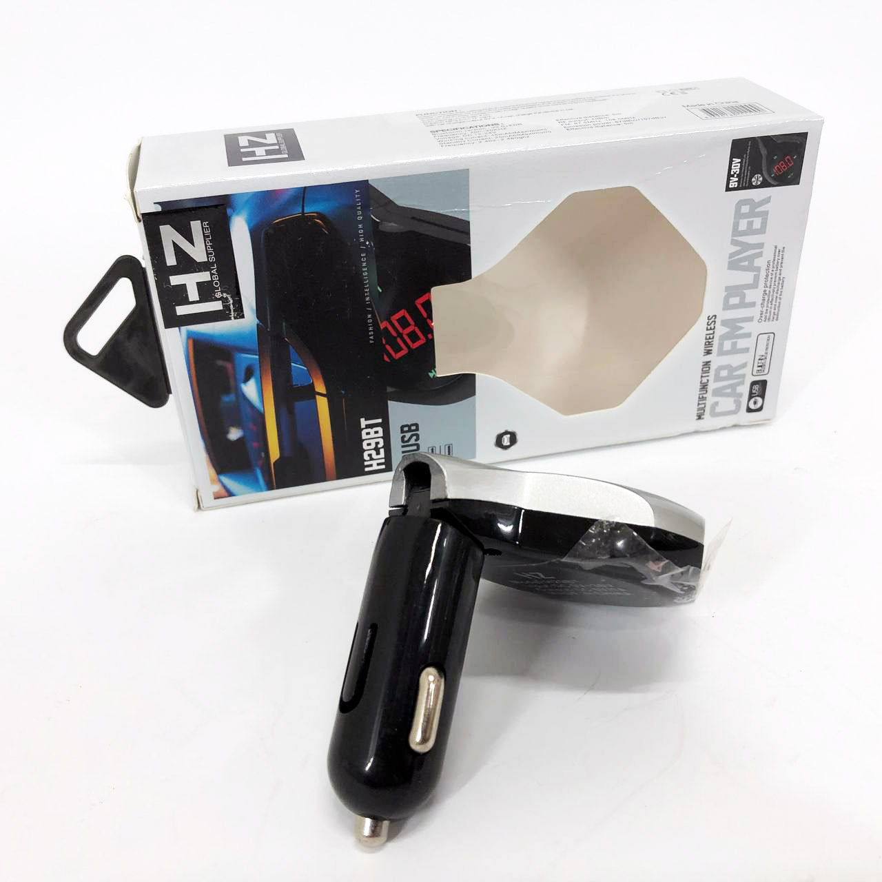 Трансмиттер Автомобильный FM модулятор FM H29 BT, Модулятор для мобильных устройств в авто. Цвет: серый