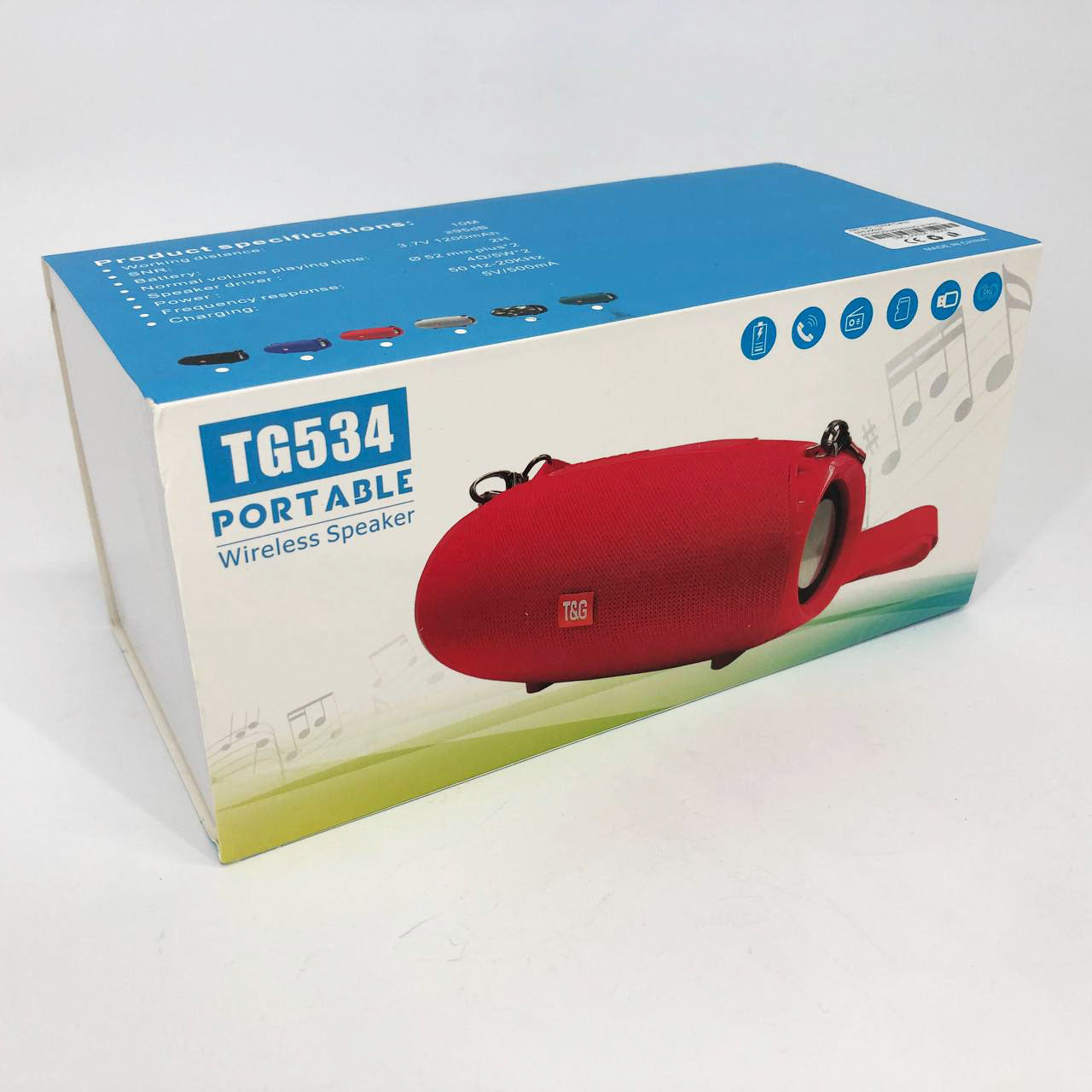 Портативная Bluetooth колонка TG534 SD IPX5 с ремешком, беспроводная колонка мощная. Цвет: красный